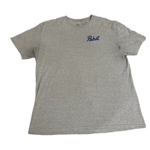 Pabst Blue Ribbon Beer Graphic T-Shirt PBR Can Design Gray Tee Men’s L